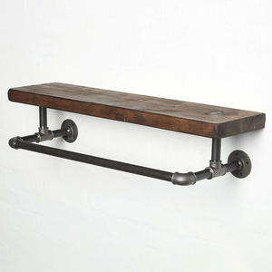 KTT68023 Pine Wood Pipe Wall Shelf for <b>Wardrobe</b> for Clothing Storage - Product Image 4