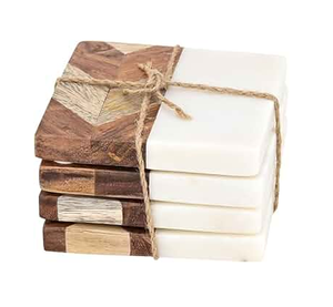 Juego de posavasos de mármol de madera Fábrica Personalizar Posavasos de madera Alfombrillas y almohadillas para el hogar Posavasos Venta más vendida - Product Image 2