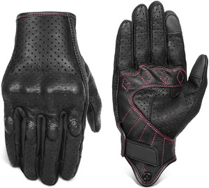 Gants d'équitation de moto en cuir perforé en peau de chèvre personnalisés Offre Spéciale Street Biker Sports & Motorbike Auto Racing Wear Gants - Product Image 6