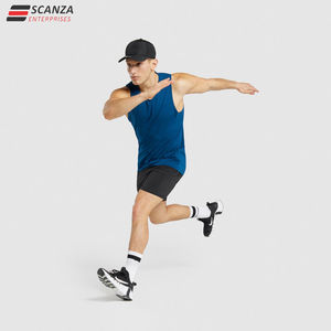 Wholesale Custom <b>Men's</b> Gym Active Wear High Quality Breathable Fitness Sports <b>Tank</b> <b>Top</b> with Quick Dry Zipper Pocket - Product Image 4