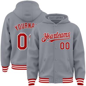 Vente en gros directe de l'industrie, veste bomber décontractée d'hiver personnalisée, marine et blanche, à boutons pression, style varsity, deux tons, avec capuche - Product Image 6