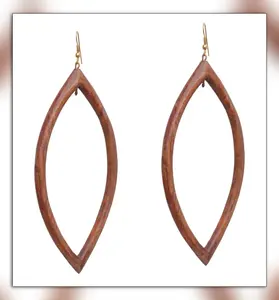 Pendientes colgantes de resina epoxi de madera hechos a mano, accesorio de moda de alta calidad para mujeres y niñas - Product Image 2