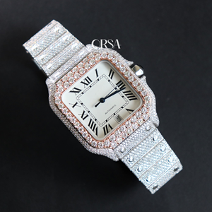 Reloj de rapero mecánico para hombres y mujeres Reloj de pulsera de lujo VVS Moissanite Diamond Iced Out de oro rosa - Product Image 1