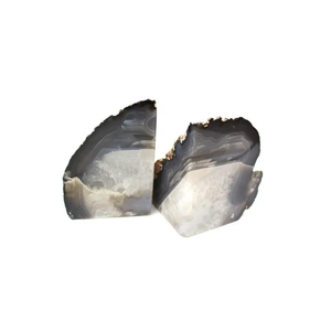 Serre-livres en agate grise naturelle de haute qualité Gravé Guérison Chakra Serre-livres en pierres précieuses Serre-livres en pierre décorative Grossiste - Product Image 2