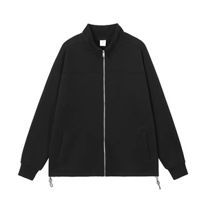 Sweat à capuche élastique à ourlet ample pour l'hiver en tissu épais impression personnalisée surpiqûres supplémentaires veste à capuche - Product Image 3