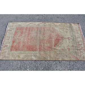 Tapis Vintage en Laine Patchwork 2.9 X 5.5ft Tapis Turc à Tissage Plat Rouge Vert Décoration de Salon avec Support en Latex - Product Image 4