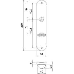 Paquete de 2 Señales de Renovación de Acero Inoxidable 206 WC F00, Distancia entre WC 78mm, Accesorios para Baño y Aseo - Product Image 4