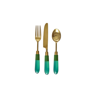 Couverts en laiton avec poignée bleue Couverts de décoration Couverts de luxe faits à la main en acier inoxydable de qualité supérieure - Product Image 6