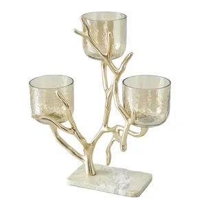 Décoration de table personnalisée finition argentée éclairage bougeoir occasion de noël prix de gros - Product Image 2