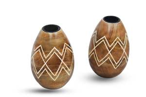 Decorative Wooden <b>Candle</b> Stand Candlestick Holders Tealight <b>Candle</b> Stand for Home Decor Living Room Table Decor <b>Set</b> of 2 - Product Image 3