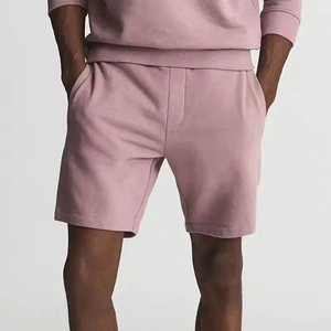 กางเกงขาสั้นกันเหงื่อสำหรับผู้ชายหินซีดจางสีกลางเอวสไตล์ฮิปฮอปสีพื้นผลิตตามสั่ง - Product Image 2