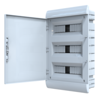Caja de Distribución Blanca de Plástico ABS/PC IP40, 330x495x107 mm, Capacidad para 36 MCB, Montaje Empotrado, 2.09 kg, Modelo Moldeado por Inyección POLI