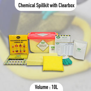 Chemical Spill Kit 10 Liter with Clear Box Emergency Chemical Absorbent Spill Response Kit for Industrial Workplace Laboratory - Product Image 2