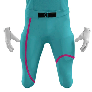 Uniforme de football américain sublimé en polyester 100% personnalisé pour hommes maillot court de matériel d'équipe en sergé sarcelle respirant - Product Image 5