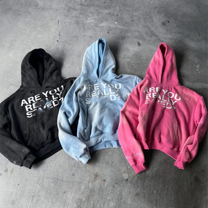 Vente en gros 400% GSM Fabricants de vêtements pour hommes Hoodies Sun Fade Pull Over Veste à manches dégradées Sweat-shirt sérigraphié - Product Image 3