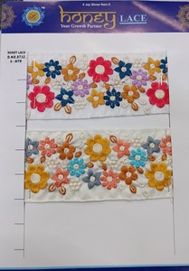 Encaje bordado floral colorido con detalles intrincados para ropa de novia Accesorios de moda Zapatos Bolsos Estilo de negocios elegante - Product Image 3