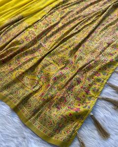 Sari de lujo de alta demanda con estilo indio y glamuroso, el último Sari más moderno para fiestas, la impresionante ropa de novia Sari más vendida - Product Image 6