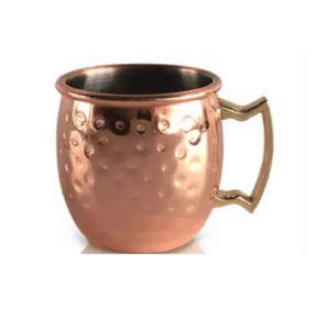 Taza de cobre hecha a mano de nuevo diseño con mango de latón Tazas de cobre de diseño martillado de mula de Moscú Proveedor de cobre 100% de India - Product Image 6