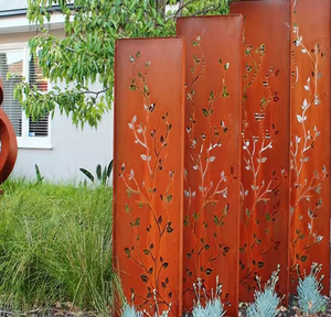 แผ่นเหล็กคอร์เทนตัดโดยใช้เลเซอร์แผ่นเหล็กที่เป็นสนิมแผ่นพรุนสำหรับสร้างแผ่นผนัง - Product Image 1