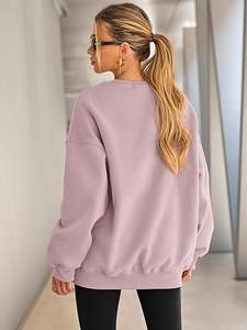 เสื้อสเวตเชิ้ตผู้หญิงแบบขายส่ง ทรงโอเวอร์ไซส์ เสื้อสเวตเชิ้ตแขนยาว น้ำหนักเบา สไตล์ลำลอง แฟชั่นฤดูใบไม้ร่วง - Product Image 4