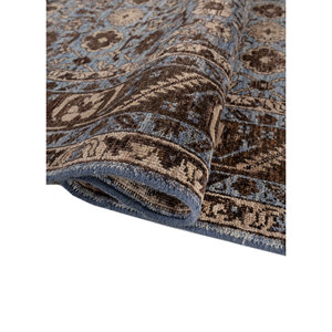 Alfombra Afgana de Lana Anudada a Mano con Diseño Floral Azul, Someplace in Time, para Decoración del Hogar - EA-3062 (CS-01) - Product Image 2