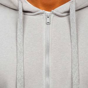 <b>Grey</b> Zipper High Quality 100% Cotton Printed French Terry Zip up Heavyweight Hoodie - Product Image 6