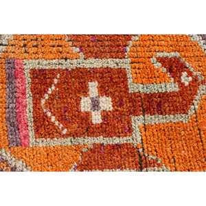 พรมตุรกีวินเทจ, พรมปูพื้นขนาด 2.8x9.3 ฟุต, พรมขอบสีแดงแบบเฮอร์กี - Product Image 5