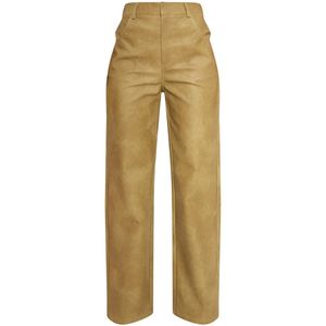 Genuine <b>Leather</b> Satin Woven High Waist Breathable Eco-Friendly Women's Casual Outdoor Spring Button <b>Leggings</b> Customized Logo - Product Image 6