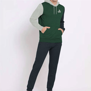 Survêtement d'hiver à capuche pour hommes, solide et écologique, 100% coton, pour adultes, grande taille avec design personnalisé, vente en gros - Product Image 5