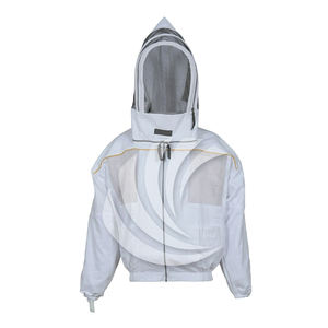 Chaqueta de apicultura profesional con cremallera frontal, bolsillos ventilados y velo de malla - Product Image 1