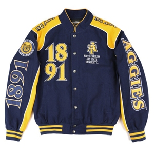 Carolina del Norte A & T Varsity Jacket Bulldog Logo 1891 College Apparel - Product Image 1