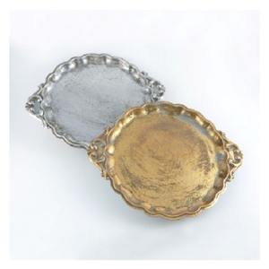 Plateau de service pour le thé et le café en aluminium de qualité supérieure, design vintage, forme personnalisée, fabriqué en Inde - Product Image 5