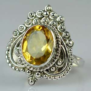 Handmade 925 Sterling Silver Citrine <b>Ring</b> Natural Yellow Oval Gemstone Promise Jewelry November Birthstone Gift <b>Crystal</b> <b>Rings</b> - Product Image 2