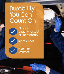 Gants d'examen en nitrile ultra-extensibles bleus, taille M, sans poudre, non stériles, testés pour la chimiothérapie, usage médical, laboratoire, cuisine - Product Image 6