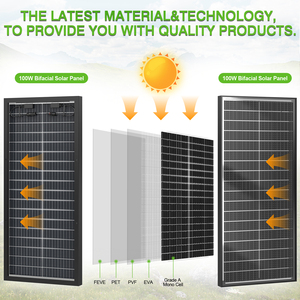 Prix de gros d'usine Panneau solaire 100 Watt 100W 12V 18V Petit panneau solaire 100W Panneau solaire pour usage domestique - Product Image 4