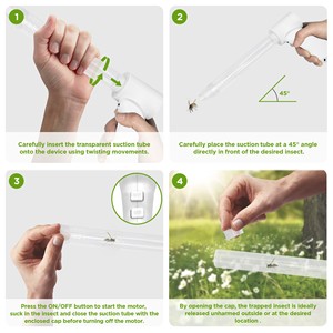 Lámpara LED Aspiradora de Insectos Recargable por USB, Ecológica y SIN DAÑOS, para Eliminar Mosquitos, Moscas, Abejas, Hormigas y Cucarachas (Uso Interior/Exterior) - Product Image 5