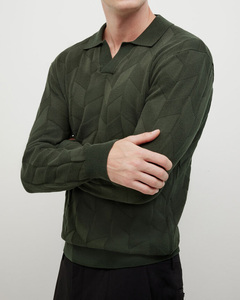 Sweat-shirt en maille élégant pour homme, avec poignets élastiques, col en V, coupe décontractée exclusive, streetwear d'hiver - Product Image 4