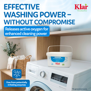 KLAR RTS 3 Poudre à lessiver végane écologique sensible 4,4 kg Sans parfum 80 lavages Lavage en machine Certifié écologique Détergent haute performance - Product Image 6