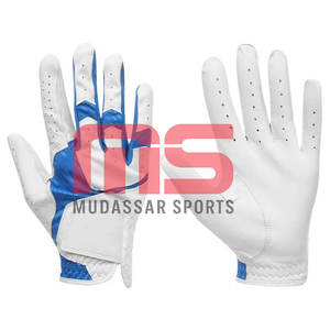 Guantes de Golf Profesionales para Todo Clima con Palma de Cuero Genuino y Parte Superior de Malla Transpirable para Lluvia y Uso Profesional - Product Image 1