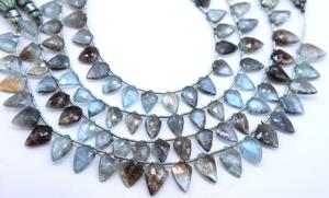 Cuentas Naturales Facetadas de Aguamarina Musgosa en Forma de Pera, Hechas a Mano, de 8 Pulgadas para la Fabricación de Joyas, Tamaño 7X4MM, Calidad AAA+, Gemas Zubair - Product Image 4