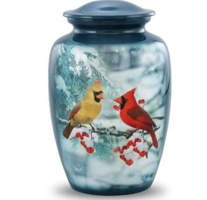 Urna Funeraria para Cenizas Humanas, Recipiente Conmemorativo con Recubrimiento de Esmalte, Hecho de Metal de Aluminio - Product Image 1