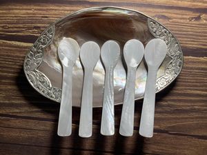 Venta al por mayor de lujo restaurante Hotel cena madre de perla cuchara Shell caviar cuchara hecha a mano Vietnam ayuda a mantener todo el sabor de - Product Image 4