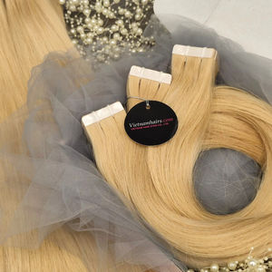 Extensiones de cinta de queratina 100% Real, la mejor calidad, estilos de rizos de onda de cutícula completa, Super doble dibujado, calidad de exportación, hecho vietnamita - Product Image 1