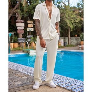 Survêtements tricotés pour hommes 2 pièces tenues athlétiques décontractées survêtements pour hommes ensemble respirant ensembles de jogger - Product Image 2