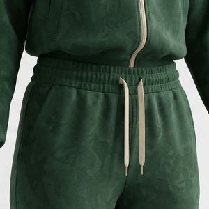 Survêtements en molleton de coton pur pour femmes élégants Logo personnalisable Étiquette de haute qualité Ensembles pour femmes Premium Doux et chaud Vêtements de sport de gym - Product Image 5