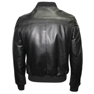 <b>jacket</b> for <b>men</b> <b>Sheepskin</b> <b>Men's</b> Coated Genuine Leather Varsity <b>Jacket</b> with Stand Collar Vintage Style Warm Fit Custom Logo OEM - Product Image 6