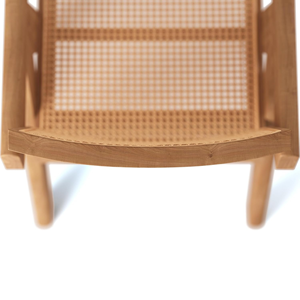 Elegante silla moderna de madera con respaldo de ratán para una decoración elegante del hogar o la oficina - Product Image 6