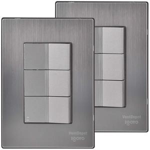 Interruttori Certificati Armed, MXIIA-002, 2 Pezzi, Confezione da 2 Interruttori/Interruttore Frontale a Passo Singolo, 125-250VAC, 10A, 50/60Hz, Argento, Acciaio Inossidabile - Product Image 1