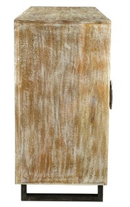 Buffet moderne polyvalent Marcy pour la maison, l'hôtel et l'atelier - Meubles de rangement en métal/bois de manguier - Product Image 3