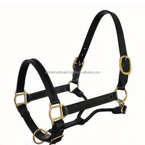 Licol de cheval en cuir Double couche épais, noir et brun, soldes, motif cheval, design personnalisé avec couture durable - Product Image 5